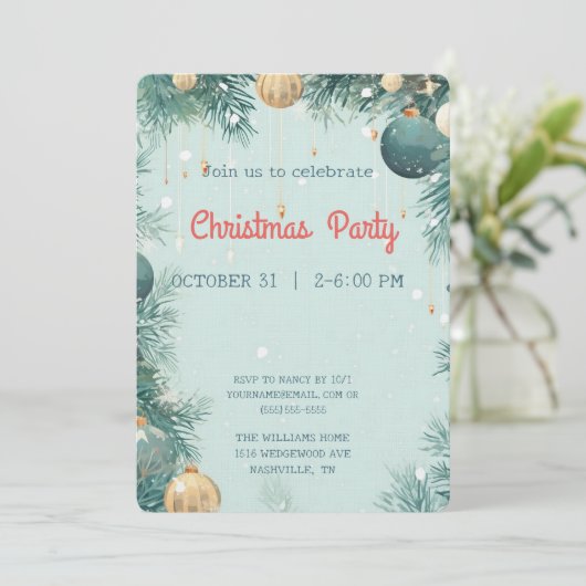 Élégante invitation à la fête de Noël (Debout devant)