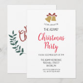 Élégante invitation à la fête de Noël (Devant / Derrière)