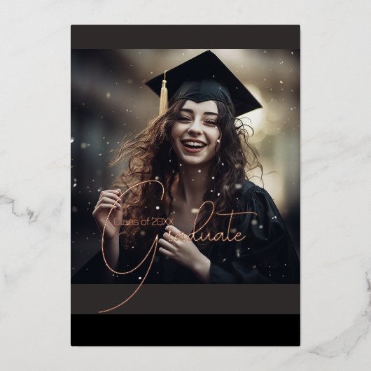 Élégante invitation à la fête de remise de diplôme (Recto)