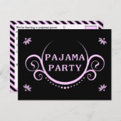 élégante invitation à la fête du pyjama (Devant / Derrière)