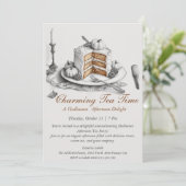 Elégante Invitation à la fête du thé d'Halloween (Debout devant)