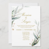 Elégante invitation à la verdure en espagnol (Devant)