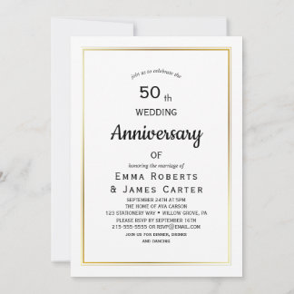Elégante invitation à l'anniversaire de mariage