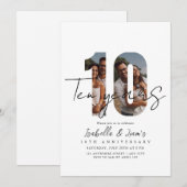 Élégante invitation à l'anniversaire du Mariage de (Devant / Derrière)