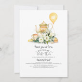 Elégante Invitation à l'Anniversaire Floral (Devant)