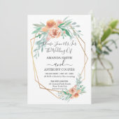 Elégante invitation à l'aquarelle florale artisana (Debout devant)