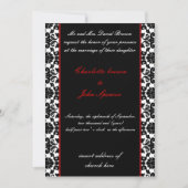élégante invitation à mariage damassé rouge (Devant)