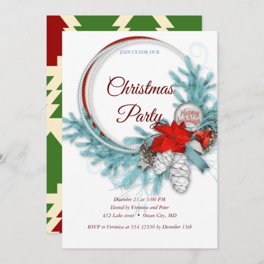 Élégante invitation à Noël doux (Devant / Derrière)