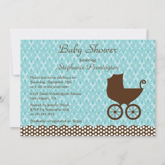 Elégante invitation à prendre une douche à bébé en (Devant)