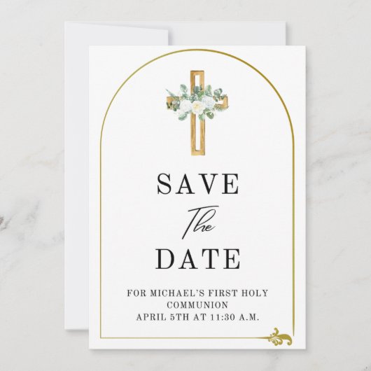 Élégante invitation à retenir la date (Devant)