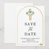 Élégante invitation à retenir la date (Devant / Derrière)