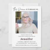 Elégante invitation à son 90e anniversaire Photo (Devant)