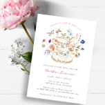 Élégante invitation à thé nuptial<br><div class="desc">Laissez votre journée spéciale s'épanouir avec cette Elégante Invitation au Thé de Mariée! Cette Invitation Florale à Thé de Mariée présente de superbes fleurs d'aquarelle peintes à la main dans des teintes de violet profond, de bleu poussiéreux et de rose roux avec de la végétation sauge. Que vous soyez l'hôte...</div>