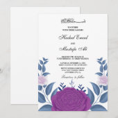 Elégante invitation à un mariage de musulmans flor (Devant / Derrière)