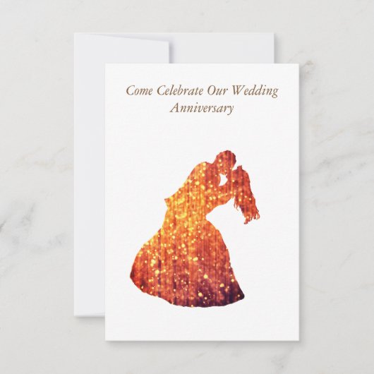 Elégante invitation anniversaire, Golden Couple (Devant)