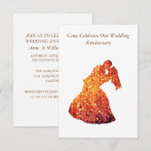 Elégante invitation anniversaire, Golden Couple (Devant / Derrière)