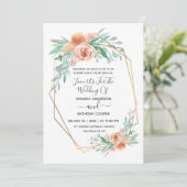 Elégante invitation aquarelle, rsvp & réception da (Debout devant)