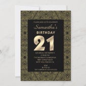 Elégante invitation Art Déco Anniversaire (Devant)