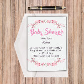 Elégante invitation au Baby shower d'une fille