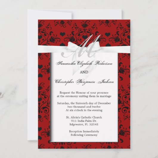Elégante invitation au mariage classique (Devant)