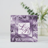 Elégante invitation au mariage Floral Purple Silve (Debout devant)