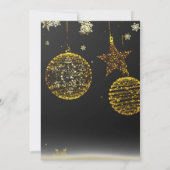 Elégante invitation aux étoiles à paillettes noire (Dos)