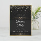 Elégante invitation aux étoiles à paillettes noire (Debout devant)