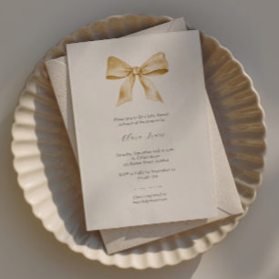 Elégante invitation baby shower avec ruban jaune