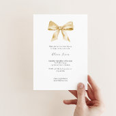 Elégante invitation baby shower avec ruban jaune