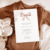 Elégante invitation baby shower avec ruban rose