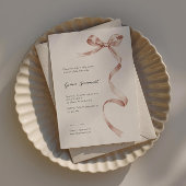 Elégante invitation baby shower avec ruban rose