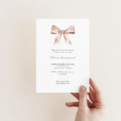 Elégante invitation baby shower avec ruban rose