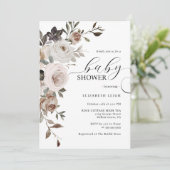 Elégante Invitation Baby shower Floral (Debout devant)