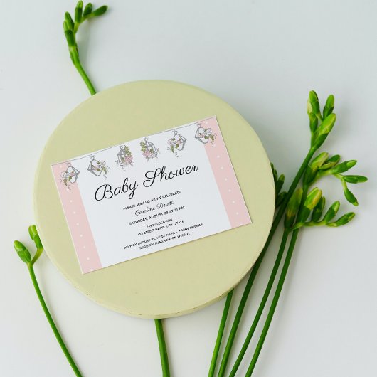 Elégante Invitation Baby shower Floral
