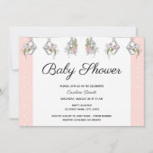 Elégante Invitation Baby shower Floral (Devant)