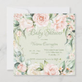 Elégante Invitation Baby shower Floral (Devant)