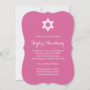 Elégante Invitation Bat mitzvah Fuchsia
