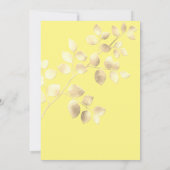 Elégante invitation d'anniversaire de feuilles jau (Dos)