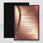 Élégante invitation d'anniversaire de mariage en r (Devant / Derrière)