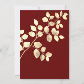 Elégante invitation d'anniversaire feuilles d'or b (Dos)