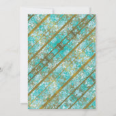 Elégante Invitation d'anniversaire Turquoise et or (Dos)