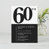 Elégante invitation de 60e anniversaire Black Chic (Debout devant)