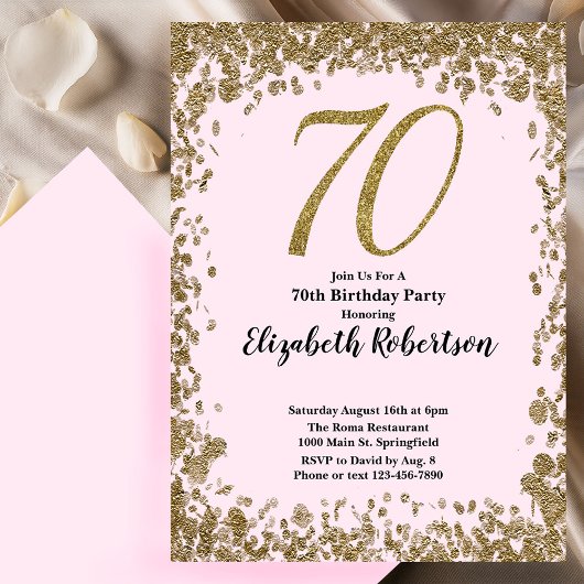 Élégante Invitation de 70e Anniversaire avec Séqui
