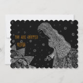 Élégante invitation de bapteme de mariage à ligne (Devant)