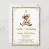 Élégante invitation de baptême et d'anniversaire b (Devant)