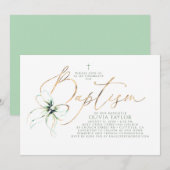 Élégante invitation de baptême moderne minimaliste (Devant / Derrière)