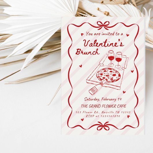 Élégante invitation de brunch de la Saint-Valentin