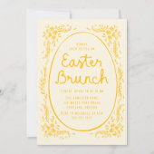 Elégante Invitation de Brunch de Pâques Jaune Whim (Devant)