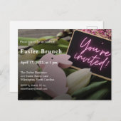 Elégante invitation de Brunch de Pâques moderne (Devant / Derrière)