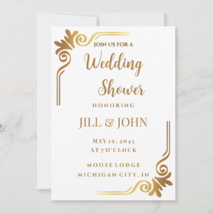 Élégante invitation de douche de mariage ornementa